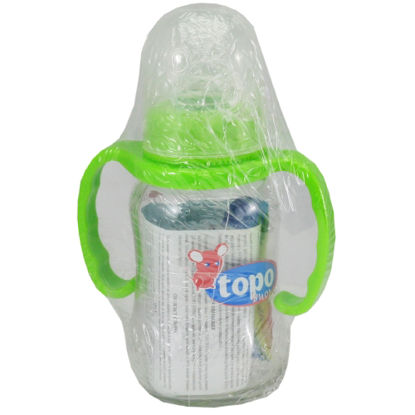 Світлина Пляшка декорлвана з силіконовою соскою та ручками Topo buono (Топо Бруно) GT160 R 120 мл